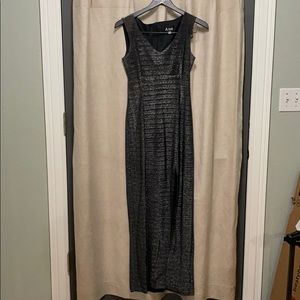 Metallic black sleeveless dress